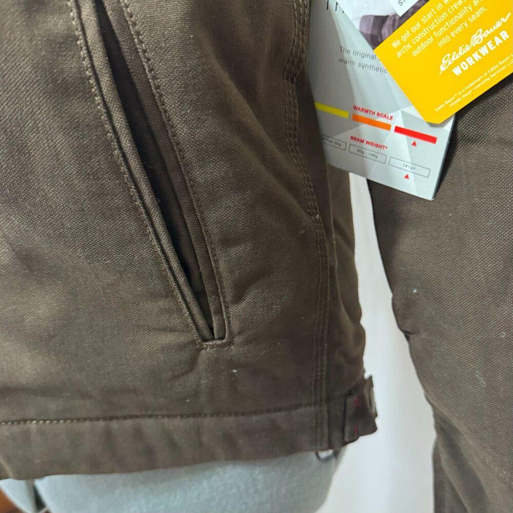 Eddie Bauer NWT Sz M Bark Men's Multi-pocket Berber Lined Workwear Jacket - Picture 8 of 14
